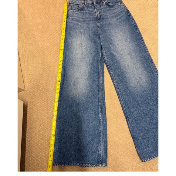 Reformation Cary High Rise Slouchy Wide Leg Jeans Blue - Size 26 - Picture 8 of 10